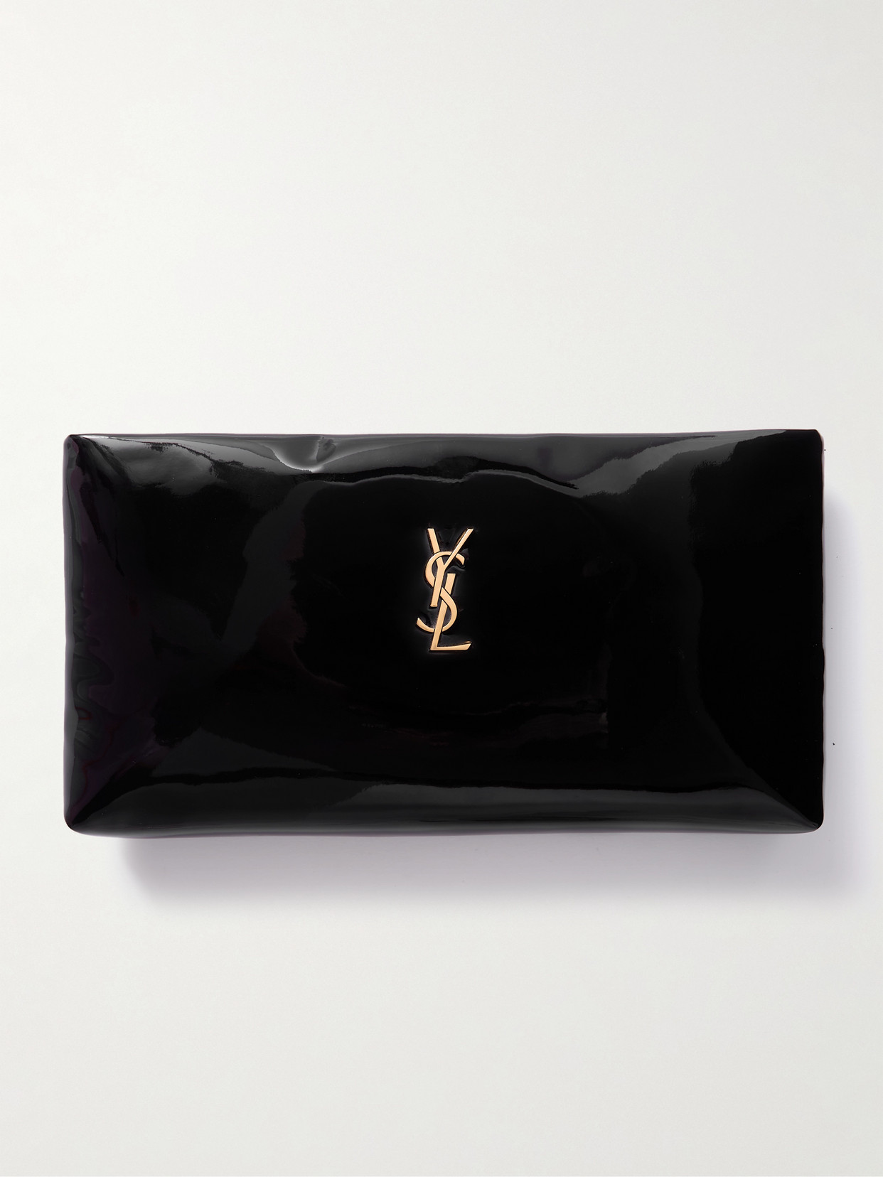 Saint Laurent Calypso Long Vinyl Pouch In Black