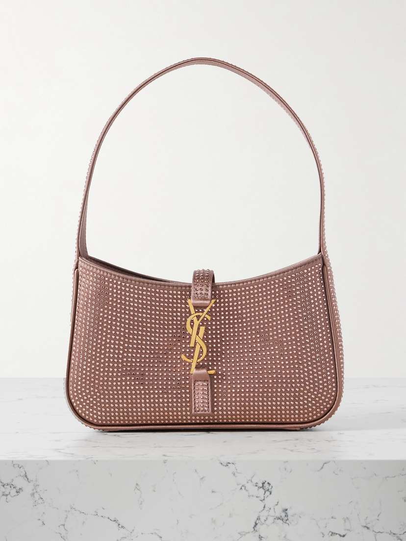 Saint Laurent Le 5 À 7 Mini Crystal-embellished Satin Shoulder Bag