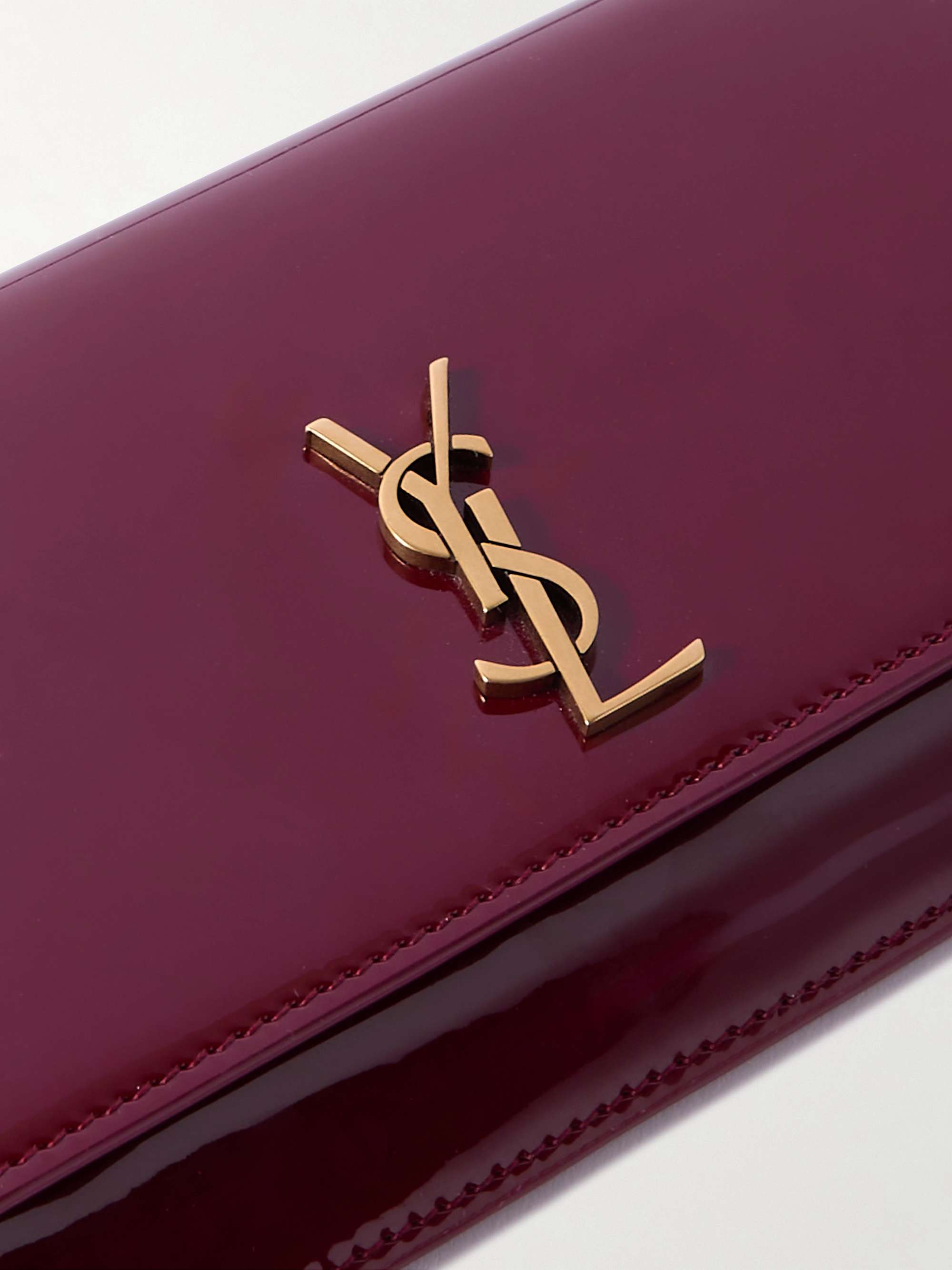 SAINT LAURENT Cassandre Strap patent-leather phone case | NET-A-PORTER