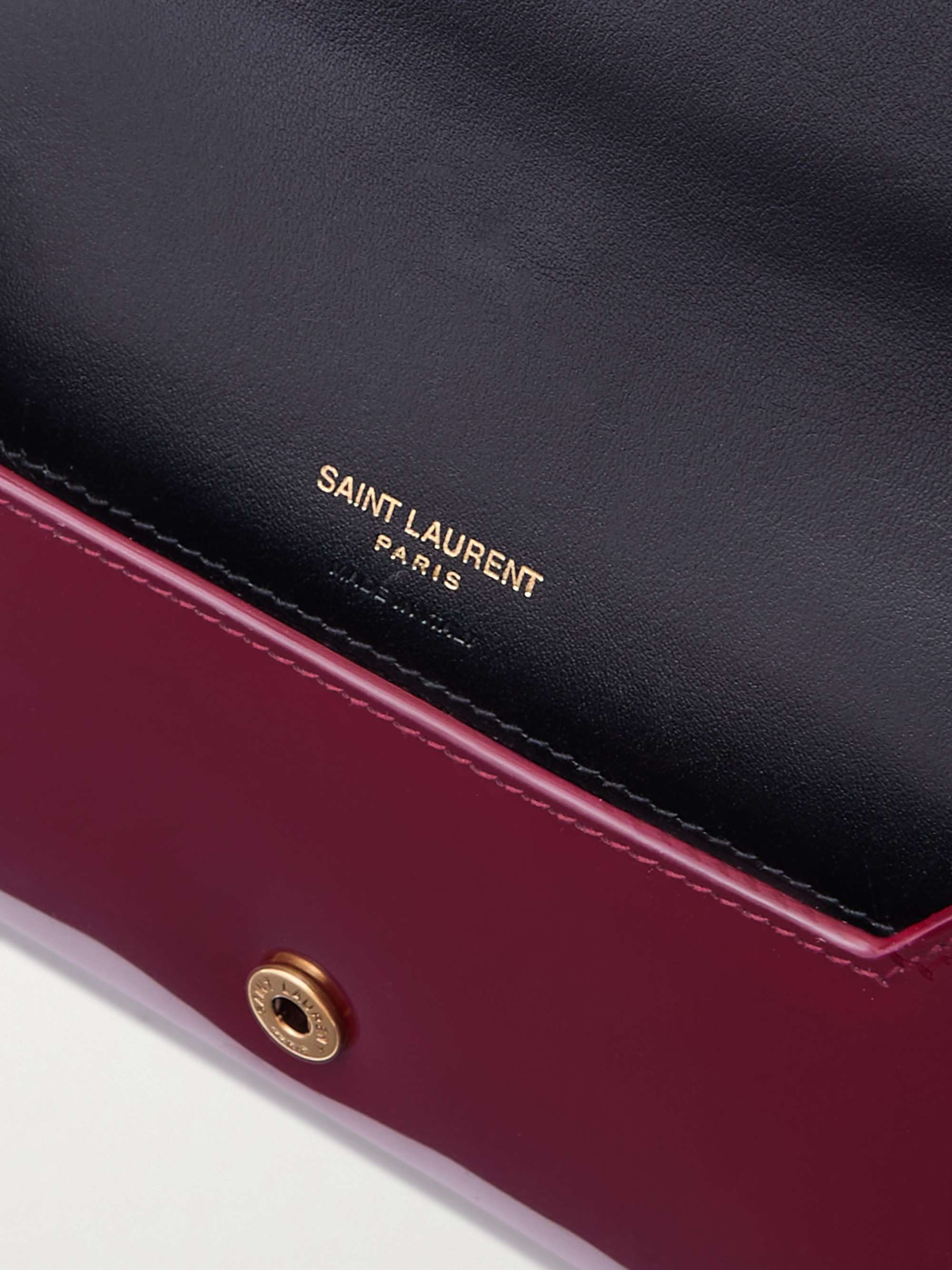 SAINT LAURENT Cassandre Strap patent-leather phone case | NET-A-PORTER