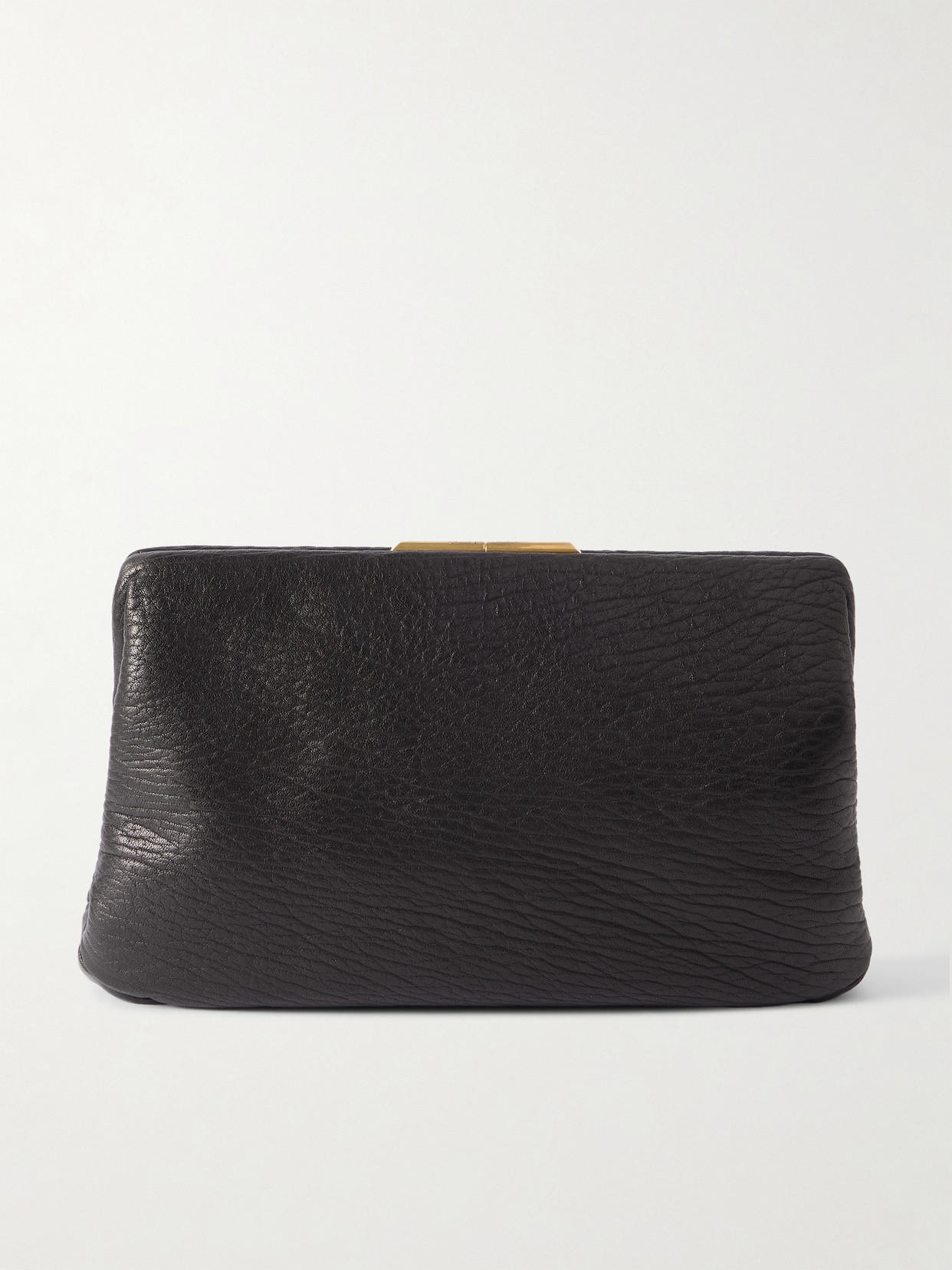 SAINT LAURENT - Large Textured-leather Clutch - Black