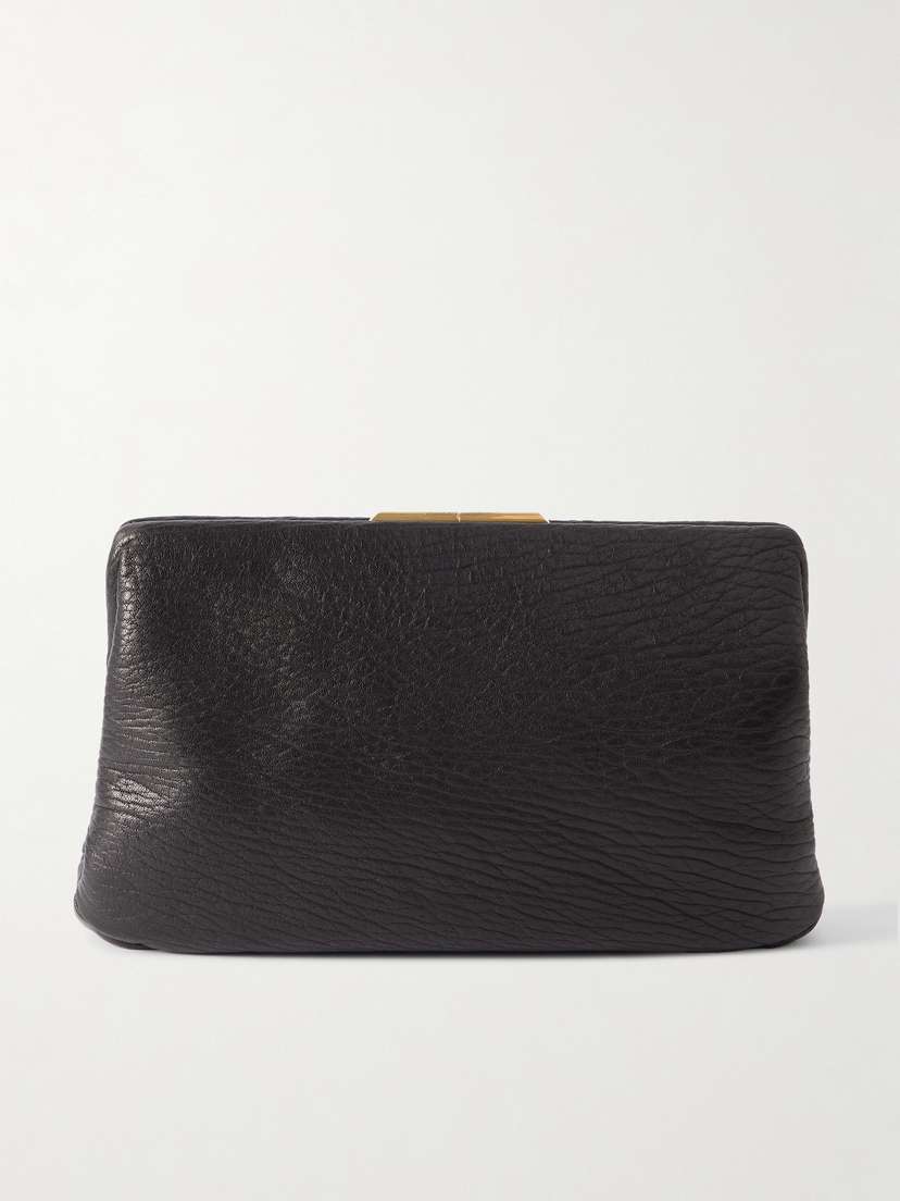 Saint Laurent Large Textured-leather Clutch