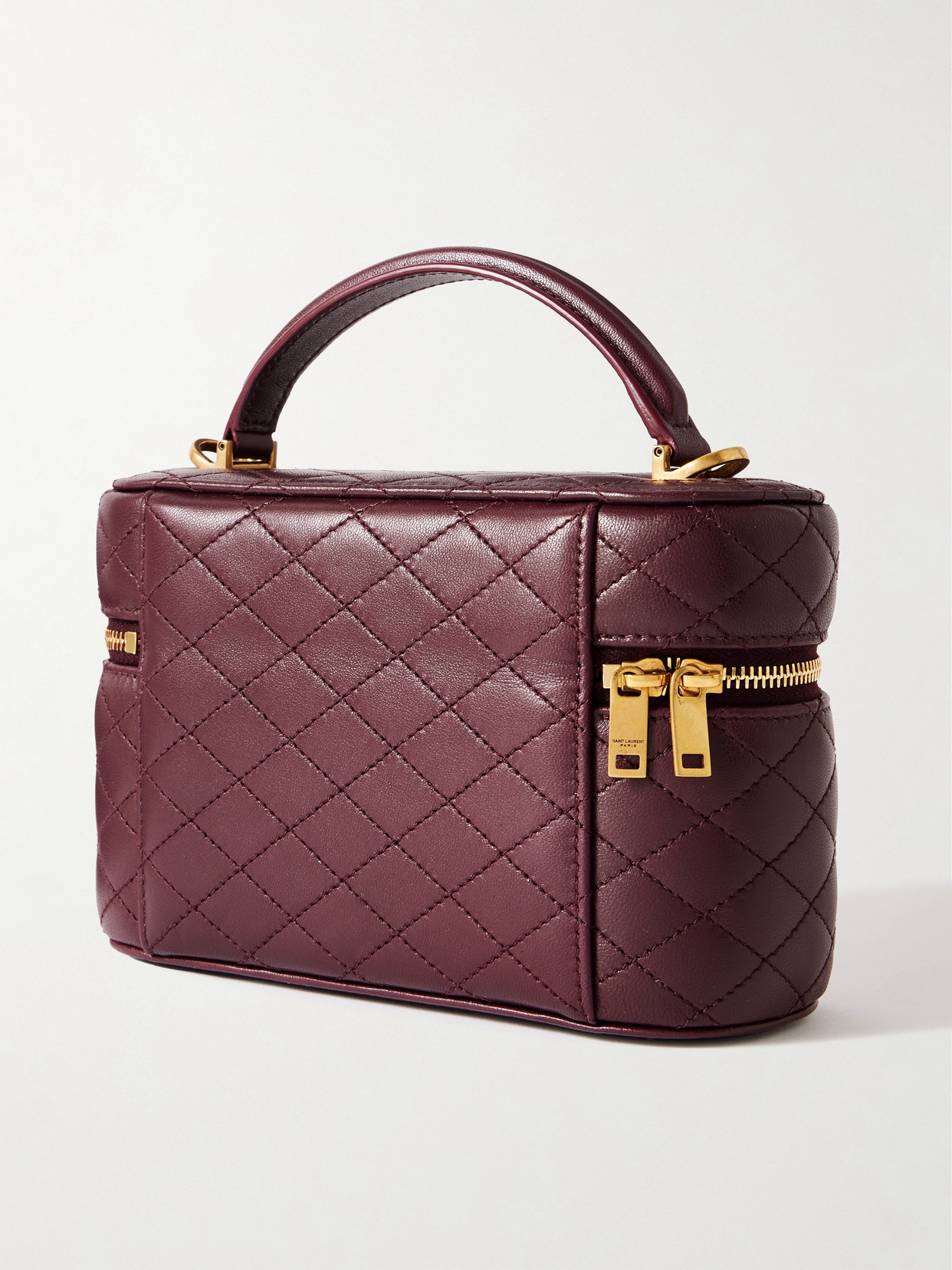 Saint Laurent Gaby Vanity Leather Shoulder Bag In Burgundy