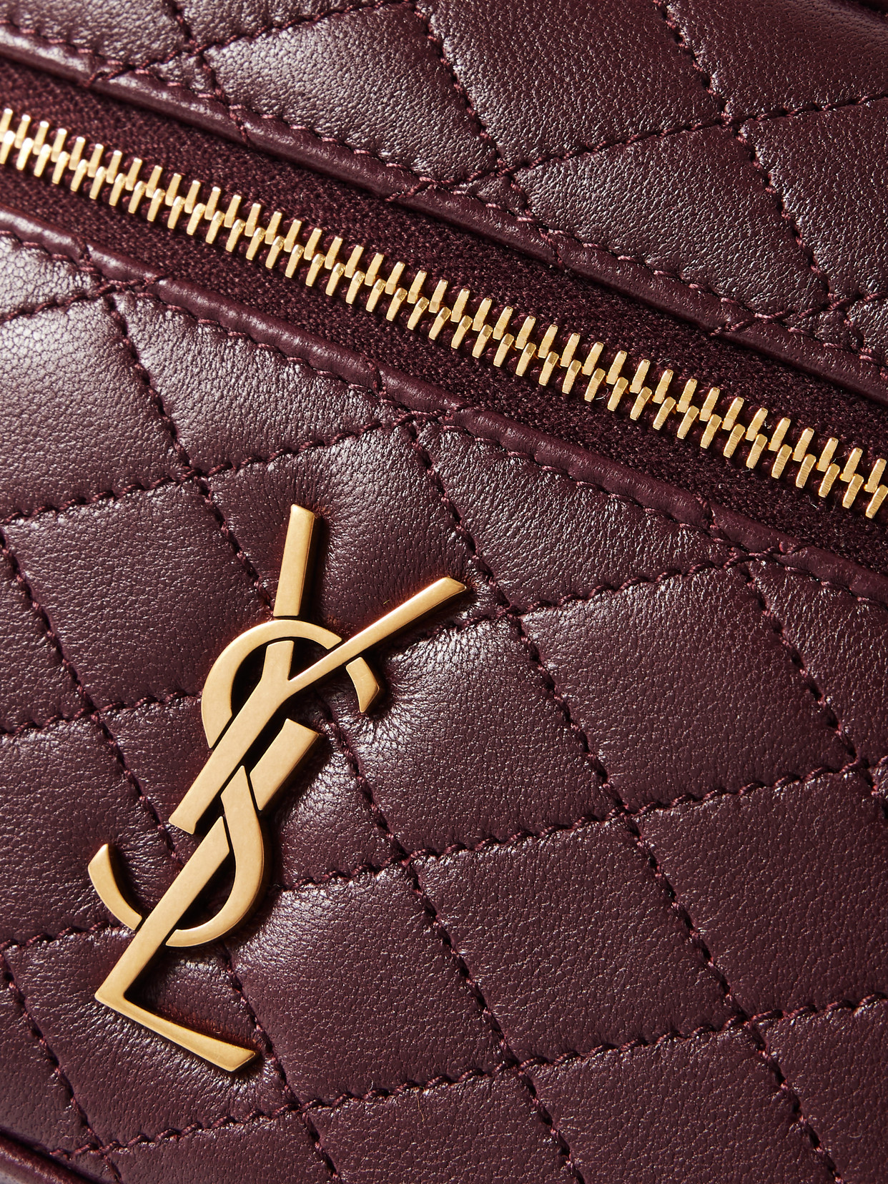 Saint Laurent Gaby Vanity Leather Shoulder Bag In Burgundy