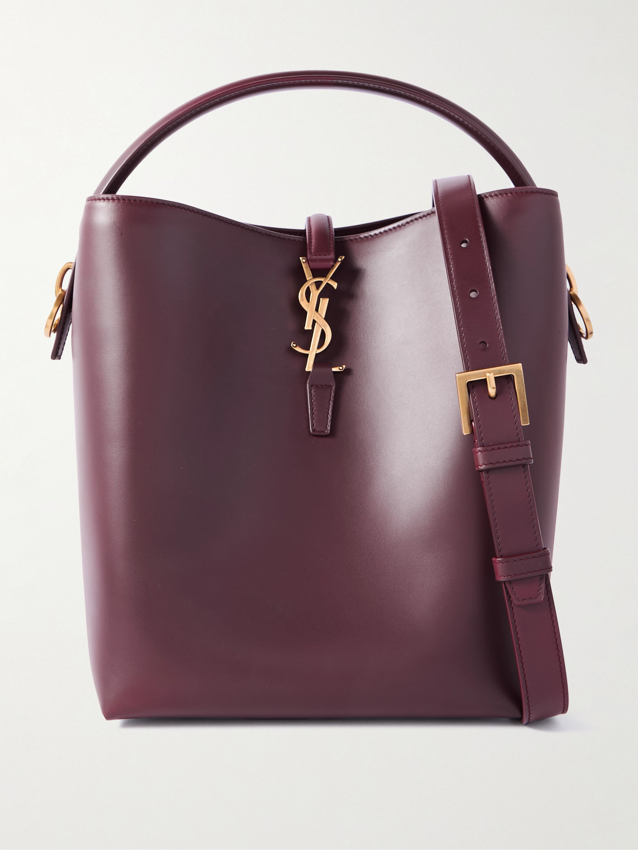 Saint Laurent Le 37 Leather Bucket Bag In Red