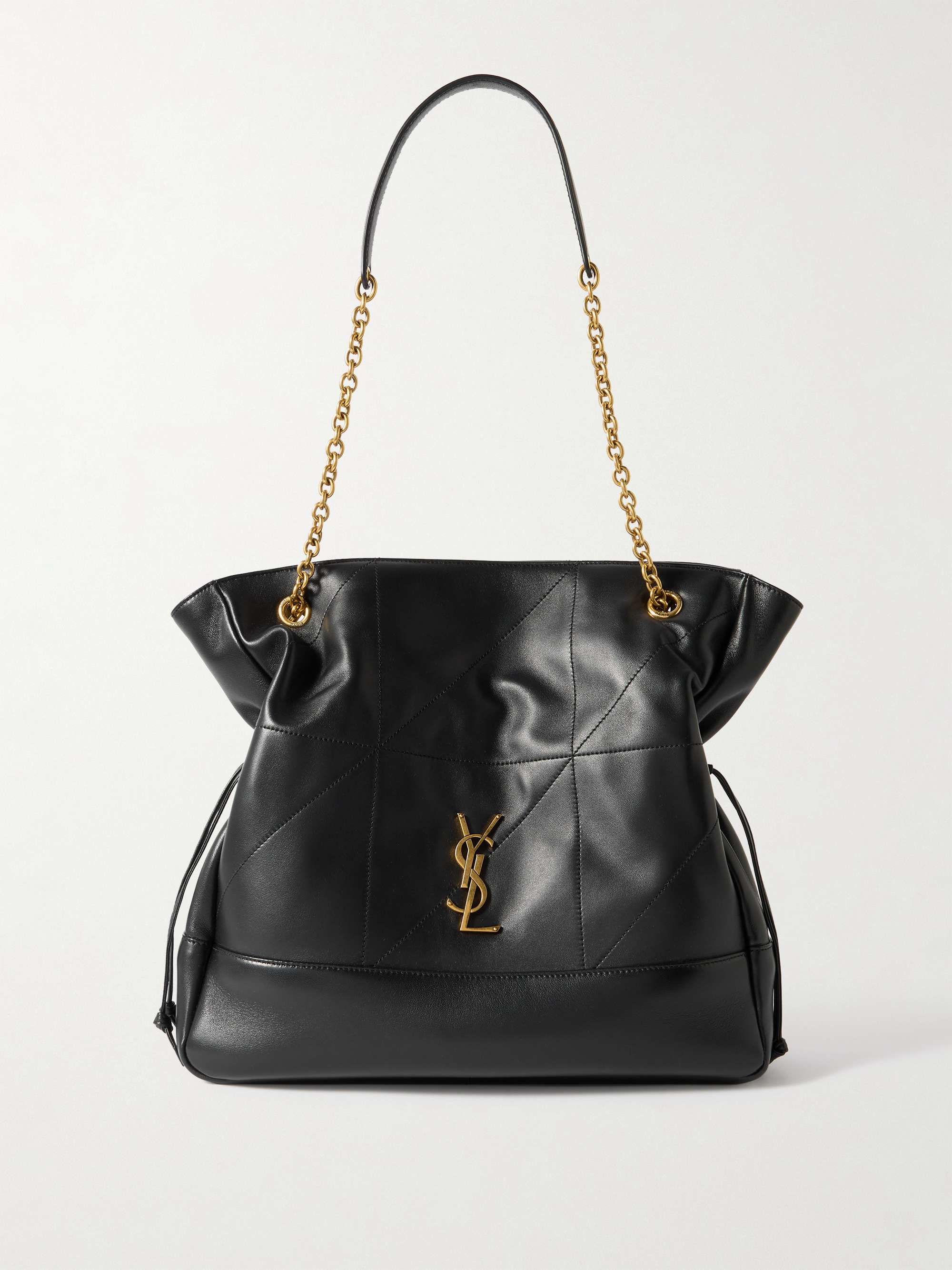 Black Jamie Shopping appliqued quilted leather shoulder bag SAINT LAURENT NET A PORTER