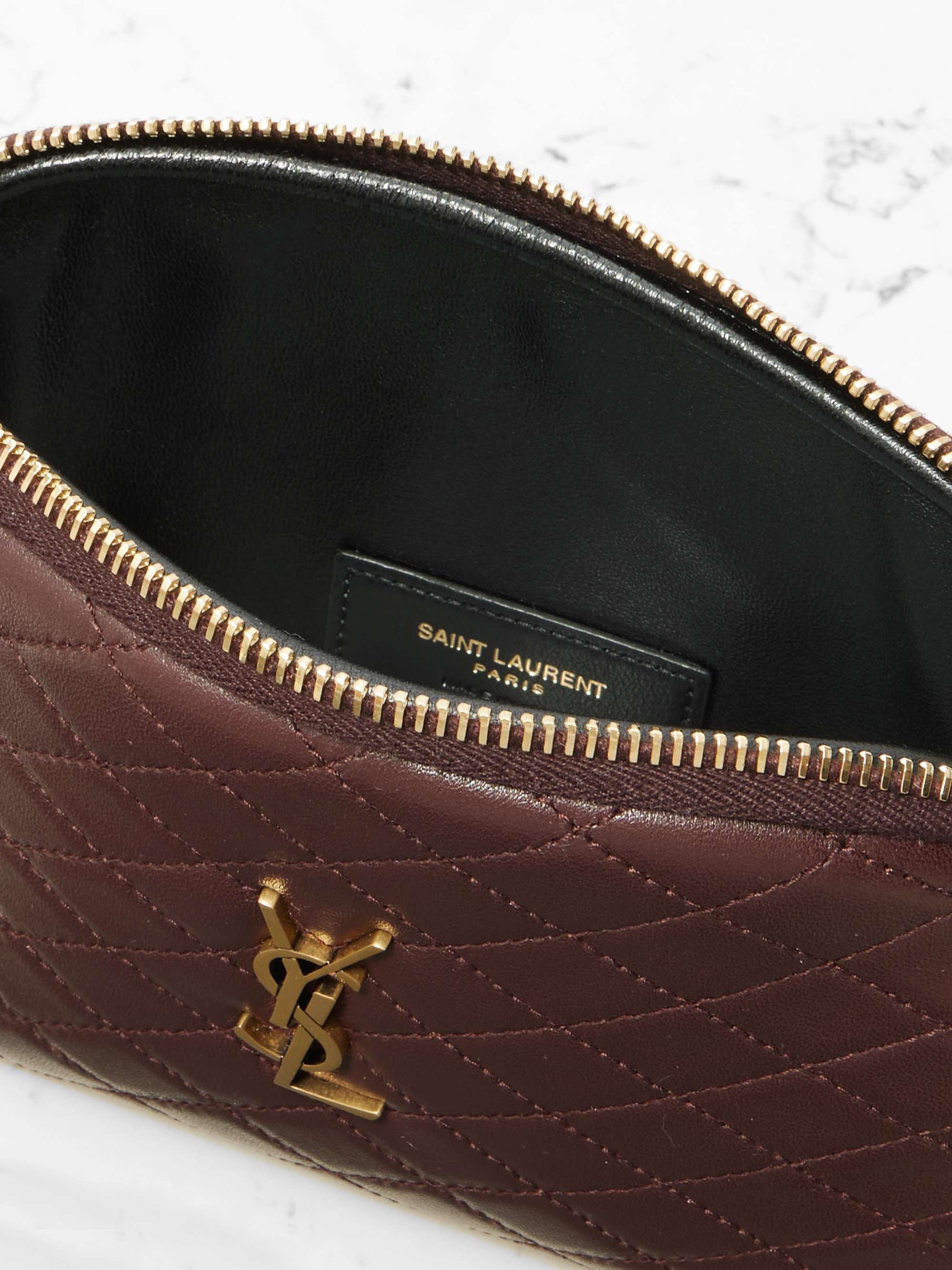 SAINT LAURENT 개비 퀼팅 가죽 숄더 백