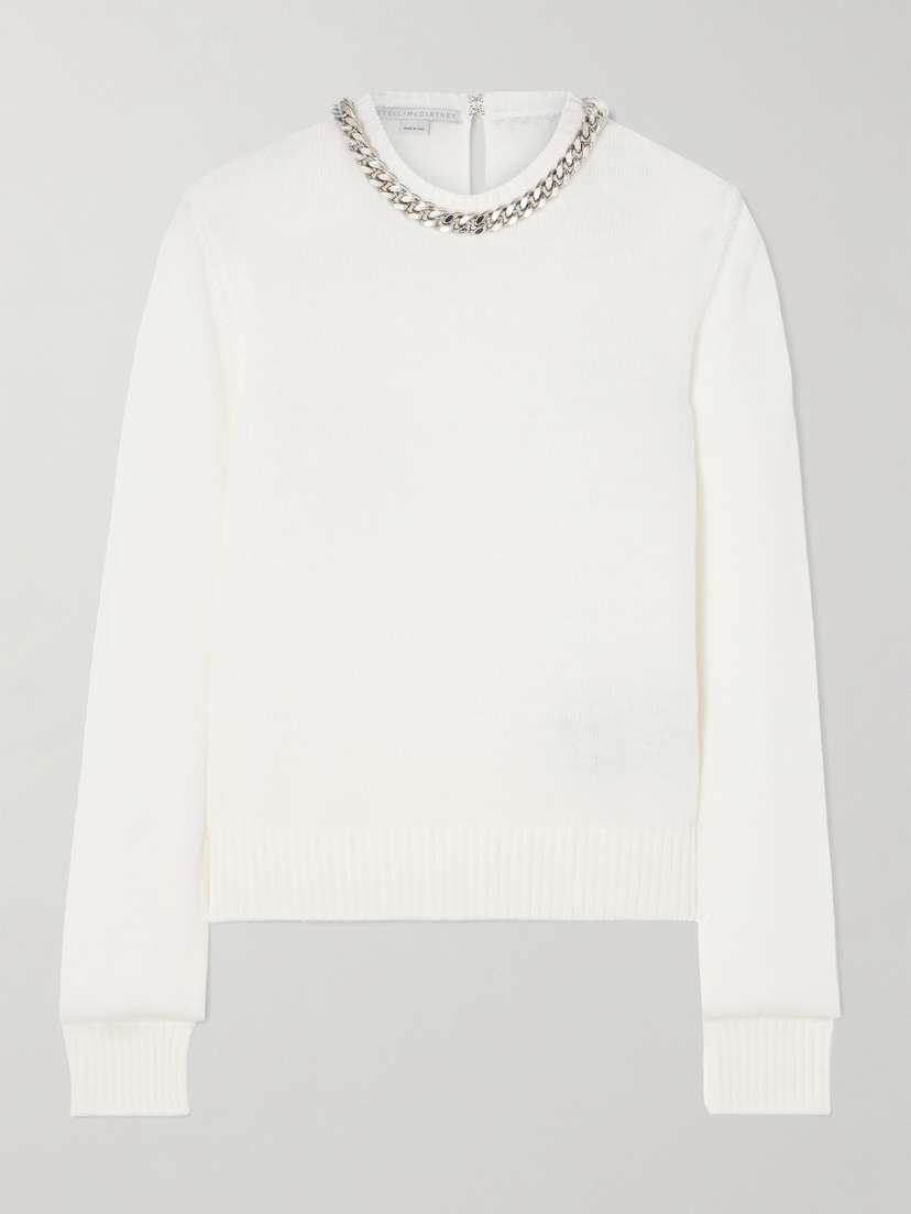 Stella McCartney Falabella Chain-embellished Wool Sweater