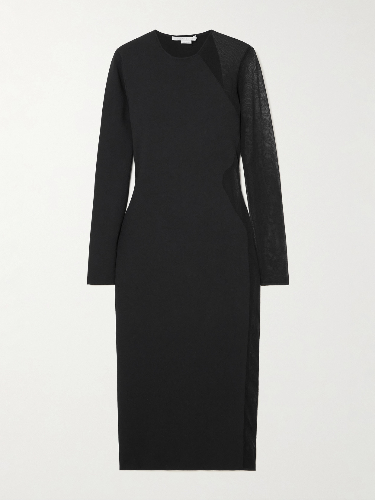 Stella McCartney - Miracle Mesh-paneled Ponte Midi Dress - Black