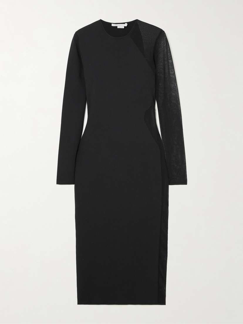 Stella McCartney Miracle Mesh-paneled Ponte Midi Dress