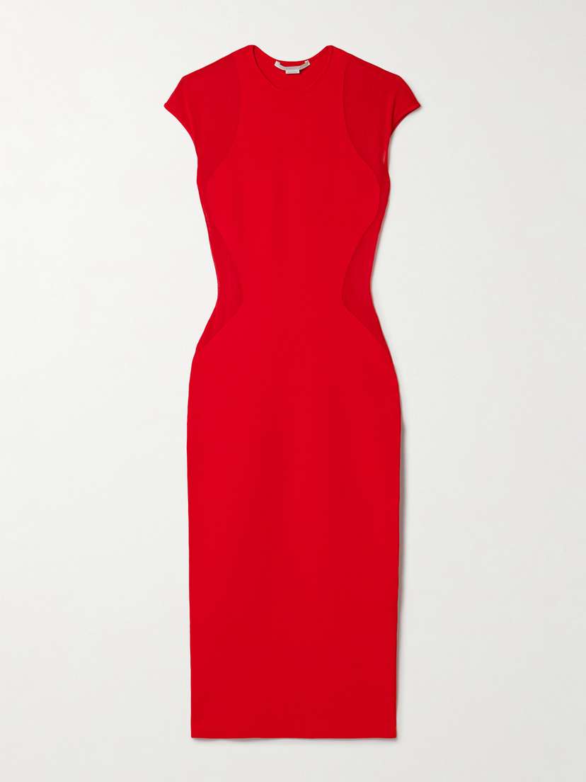 Stella McCartney Miracle Paneled Stretch-knit Midi Dress