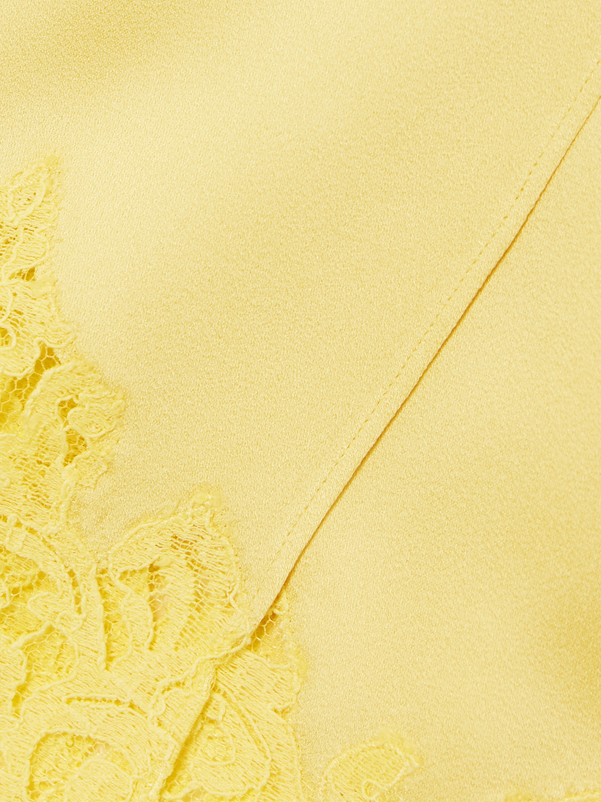 Stella McCartney Iconic wrap-effect lace-trimmed satin skirt