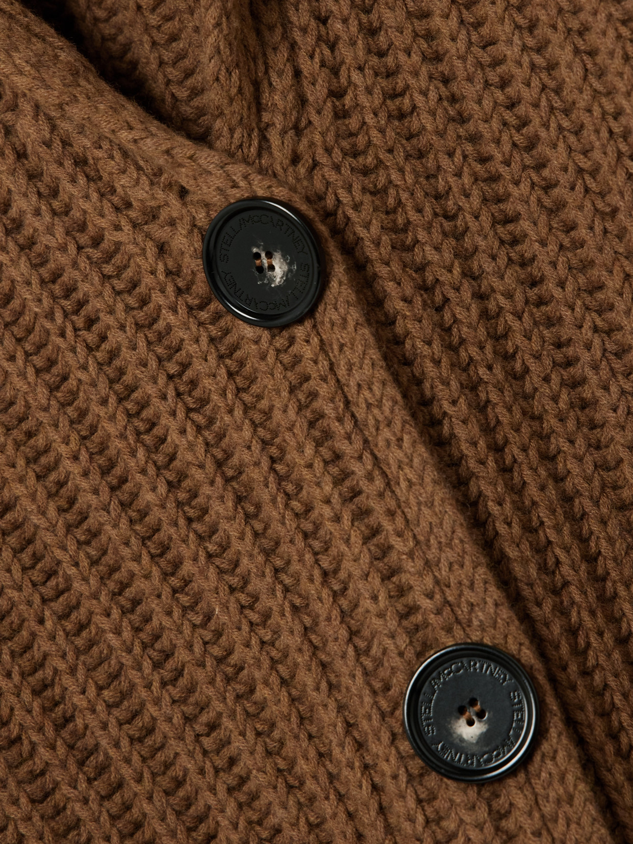 Stella Mccartney Oversized Ribbed Wool Cardigan In Brown