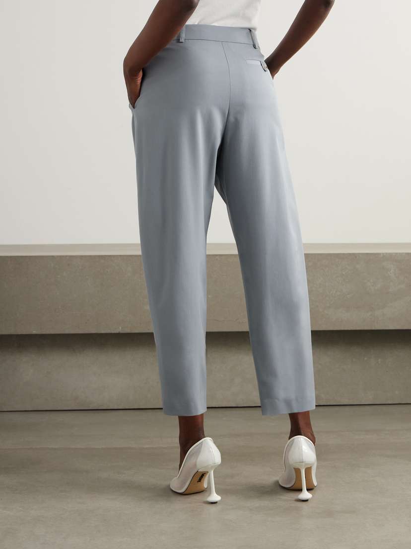 Cropped Pleated Wool-blend Tapered Pants | Image | 3