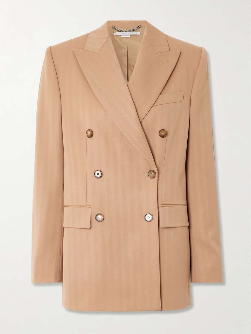 Stella McCartney Double-breasted Striped Wool-blend Blazer