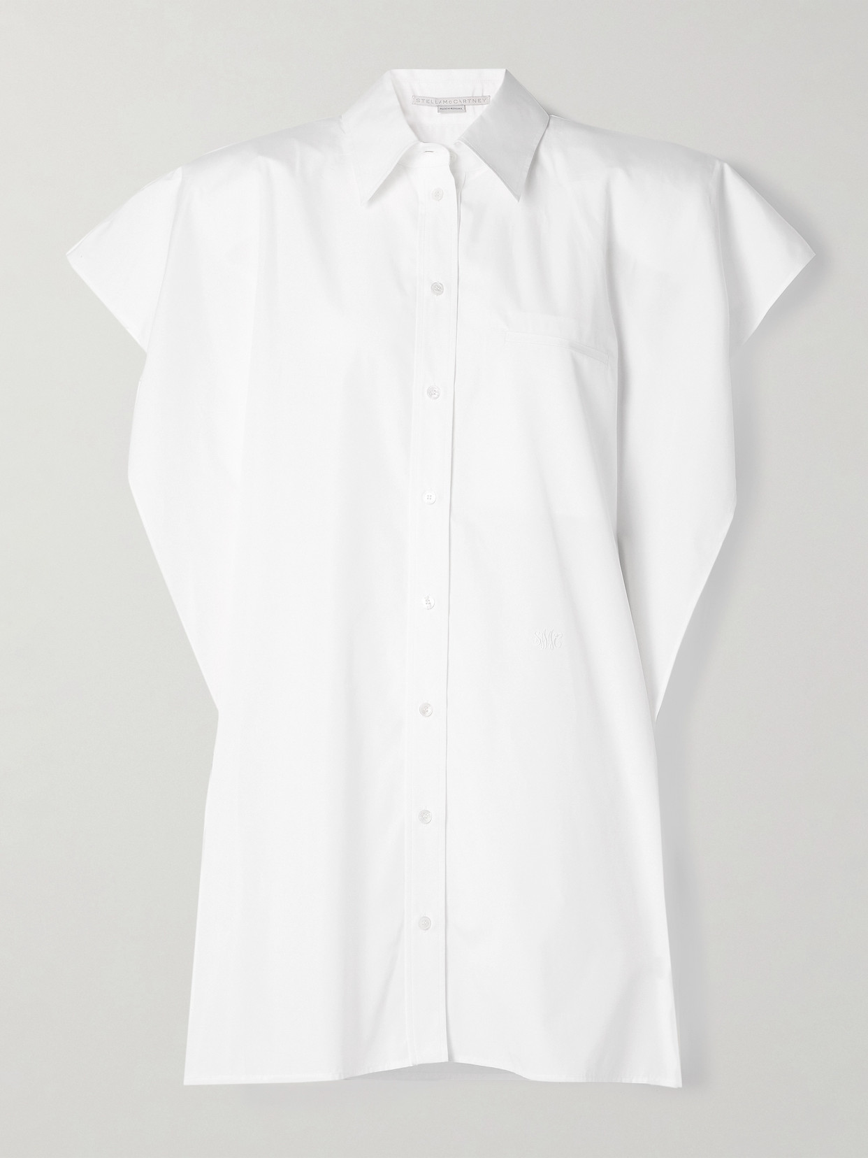 Stella Mccartney Oversized Organic Cotton-poplin Mini Shirt Dress In White