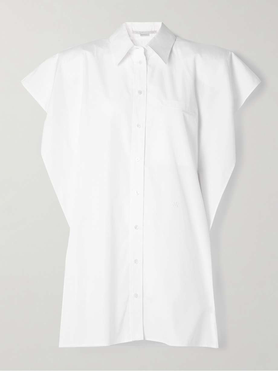 oversized organic cotton-poplin mini shirt dress