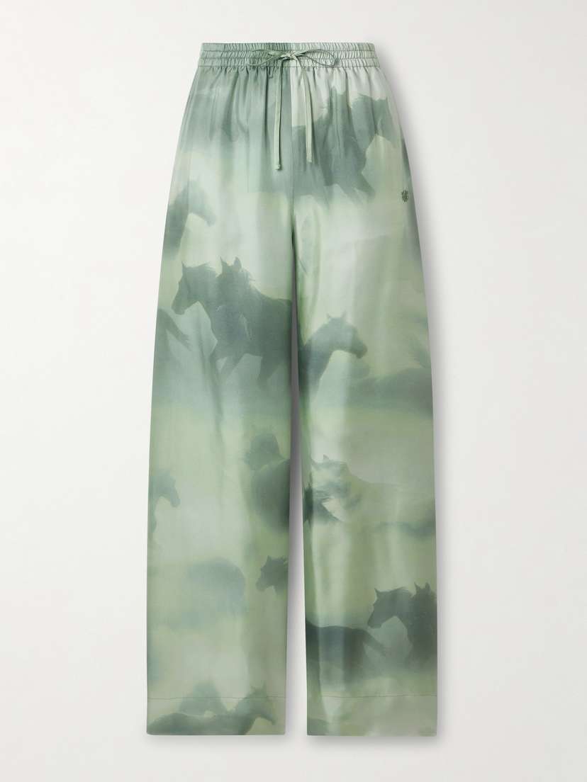 Stella McCartney Printed Organic Silk-twill Pants