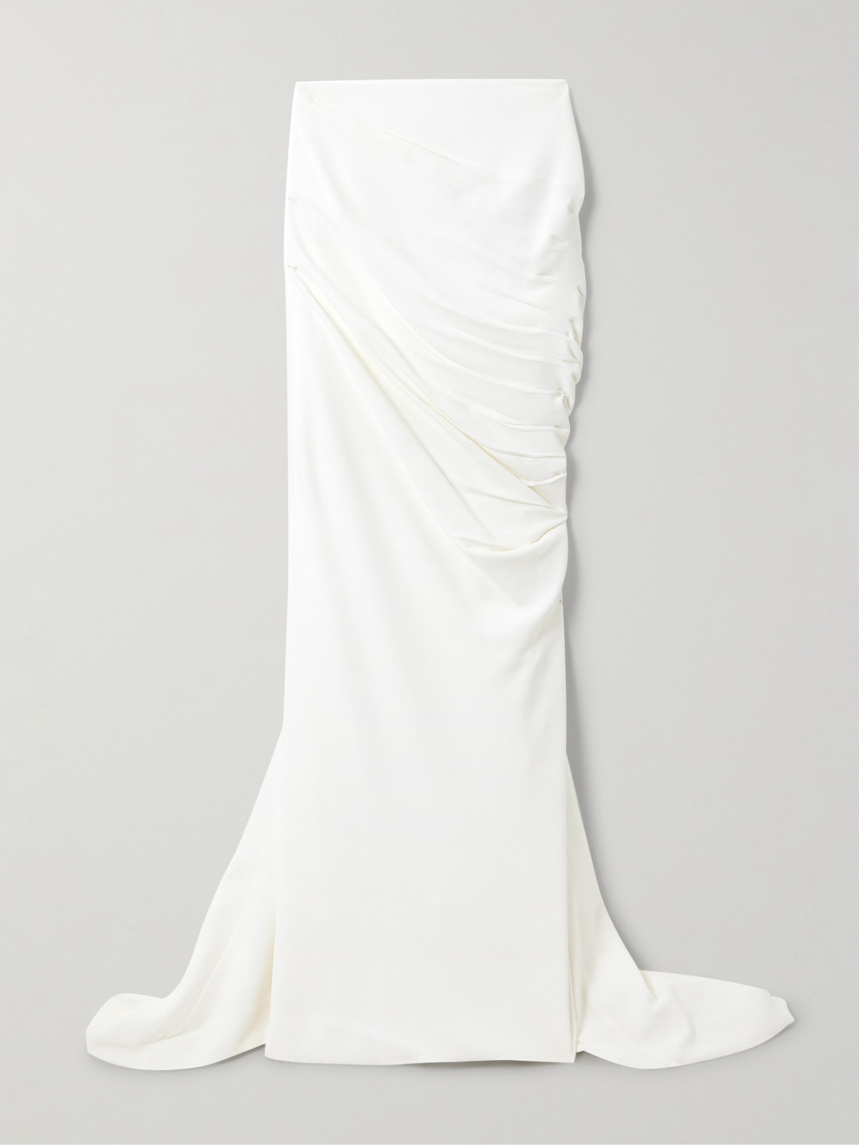 Stella McCartney - Train Ruched Crepe Maxi Skirt - White