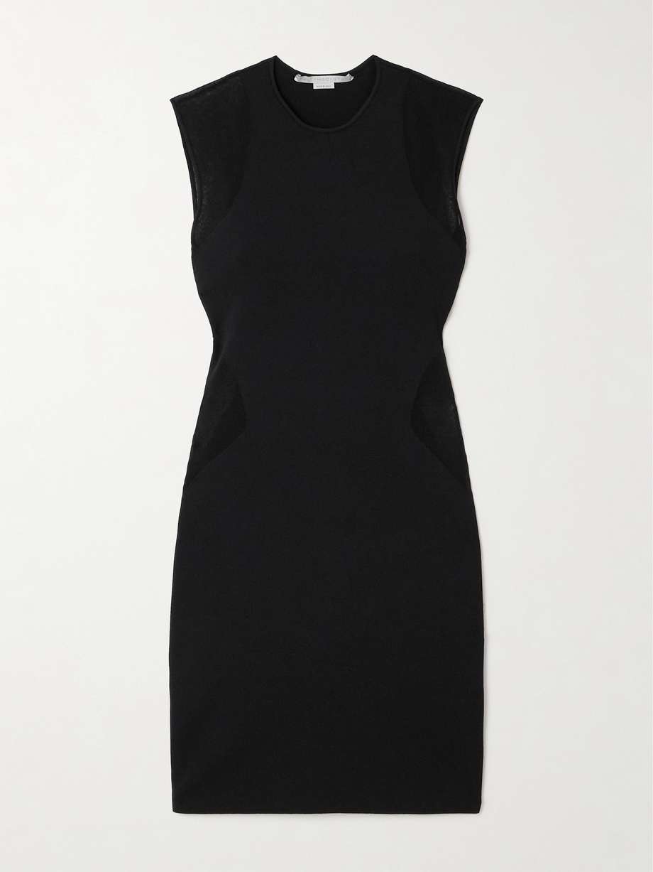 miracle paneled stretch-knit mini dress