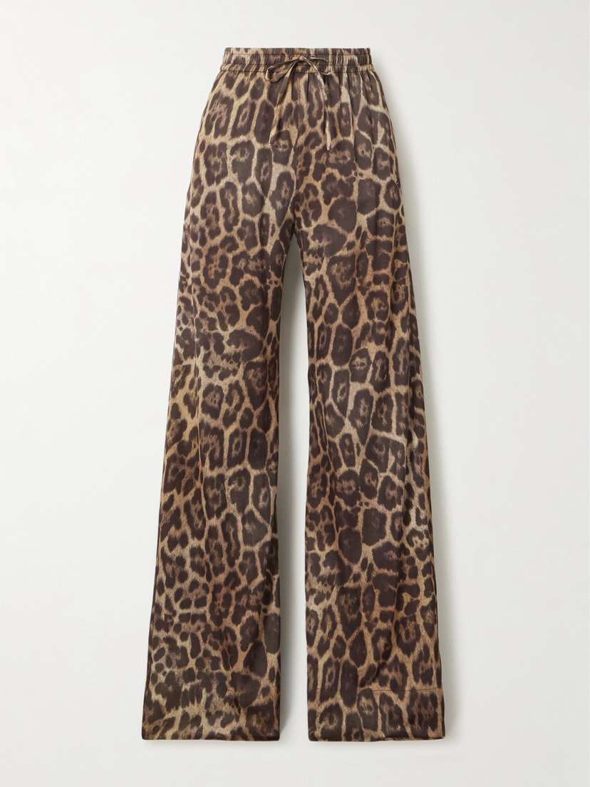 Stella McCartney Leopard-print Lenzing™ Ecovero™ Wide-leg Pants