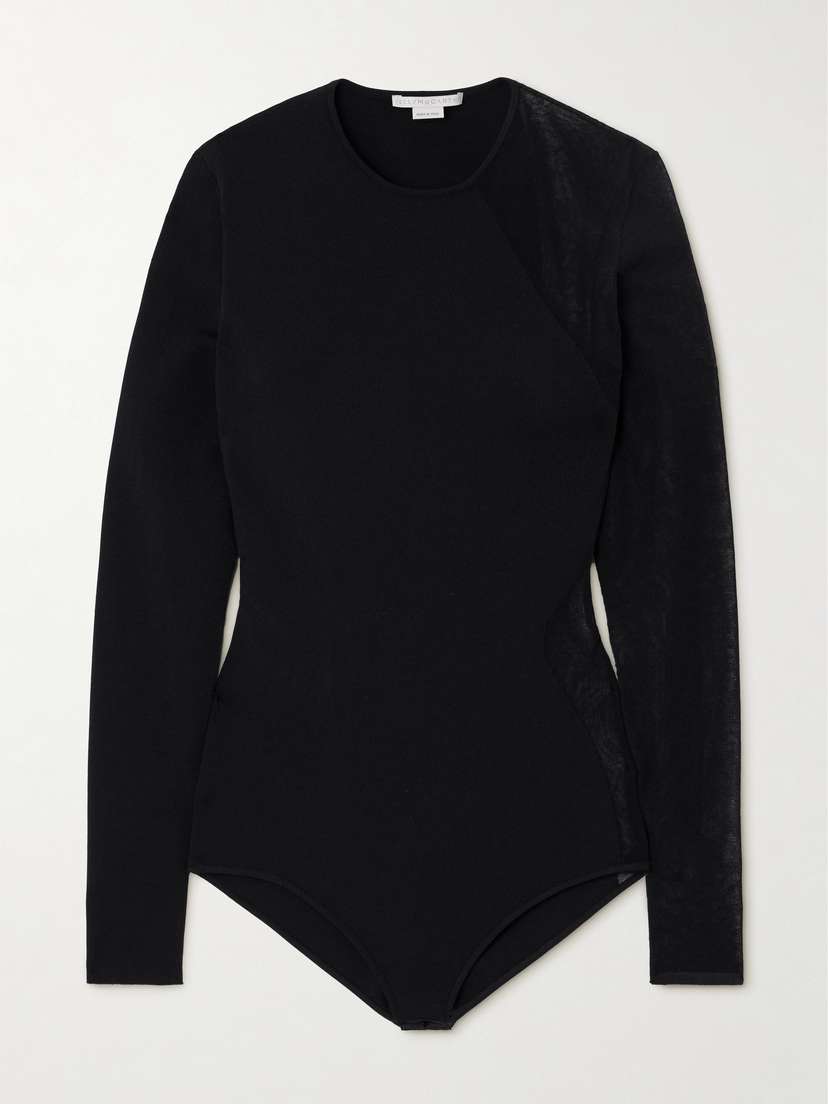 Stella McCartney Miracle Stretch-knit And Cotton-blend Bodysuit