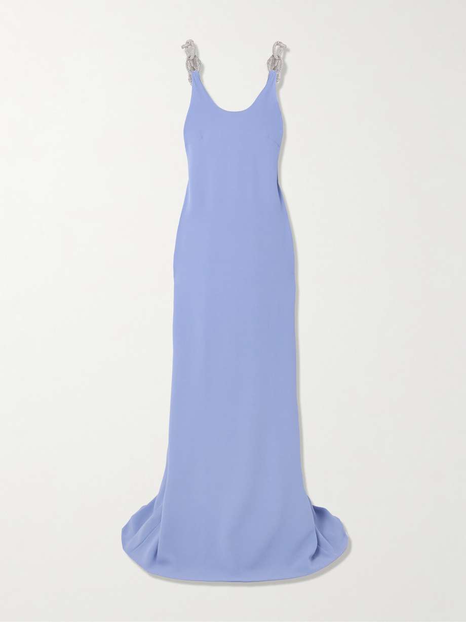 crystal-embellished crepe gown