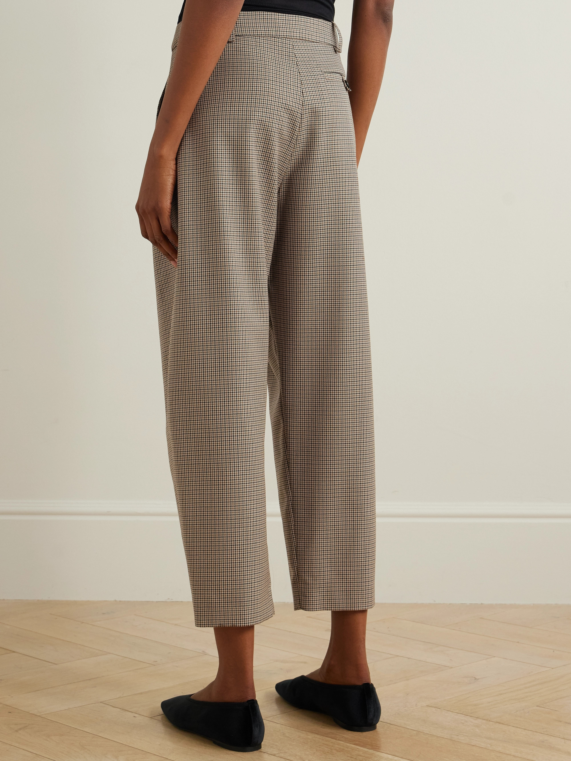 Stella McCartney - Pleated houndstooth wool tapered pants | Plush display picture 1