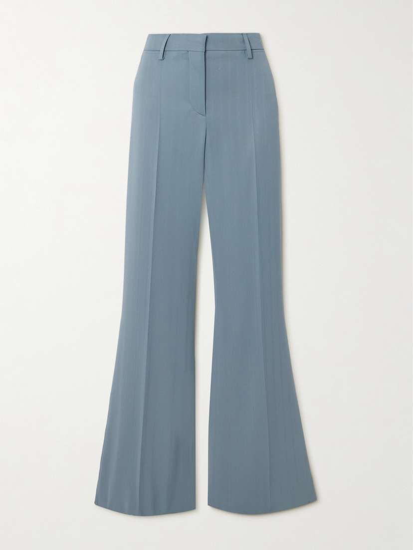 Stella McCartney Pinstriped Wool-blend Flared Pants