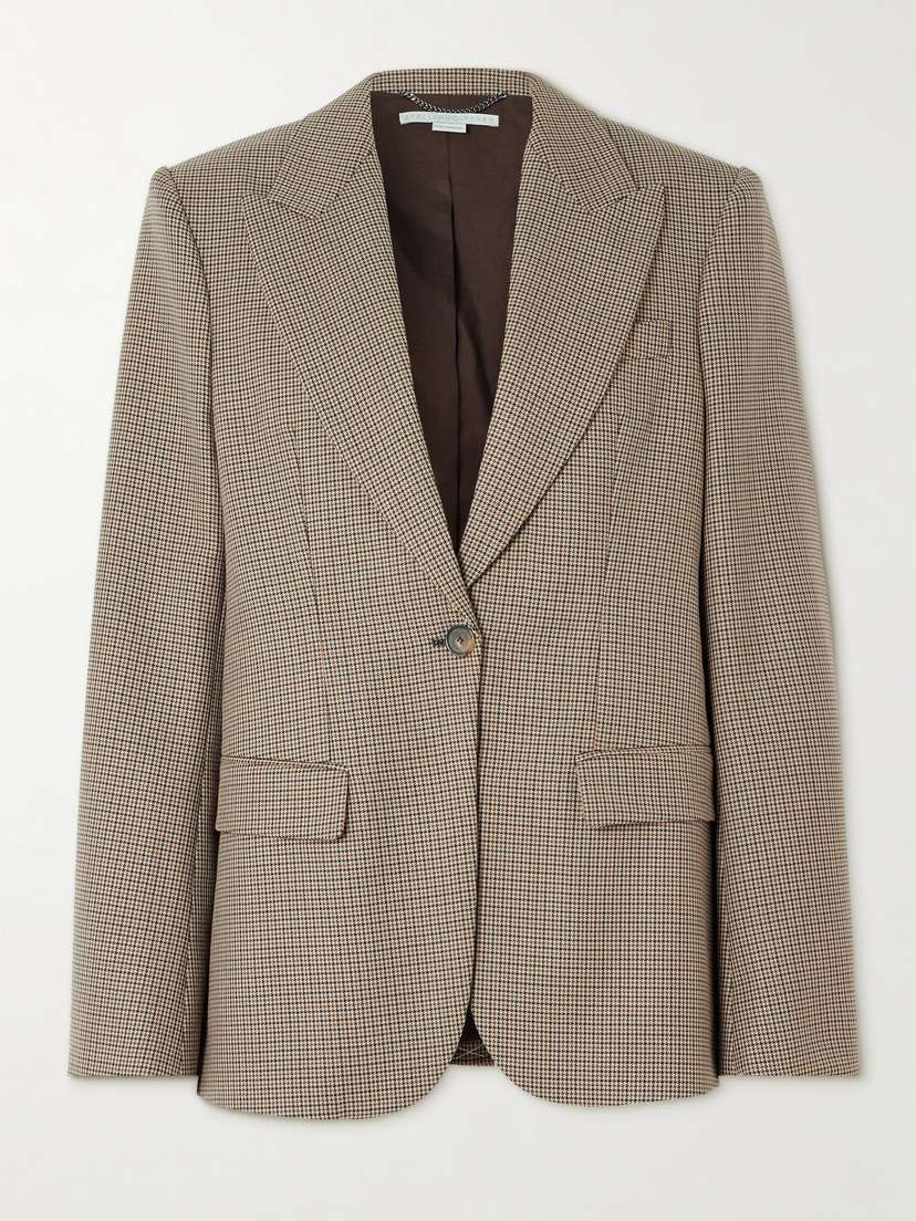 Stella McCartney Oversized Houndstooth Wool Blazer