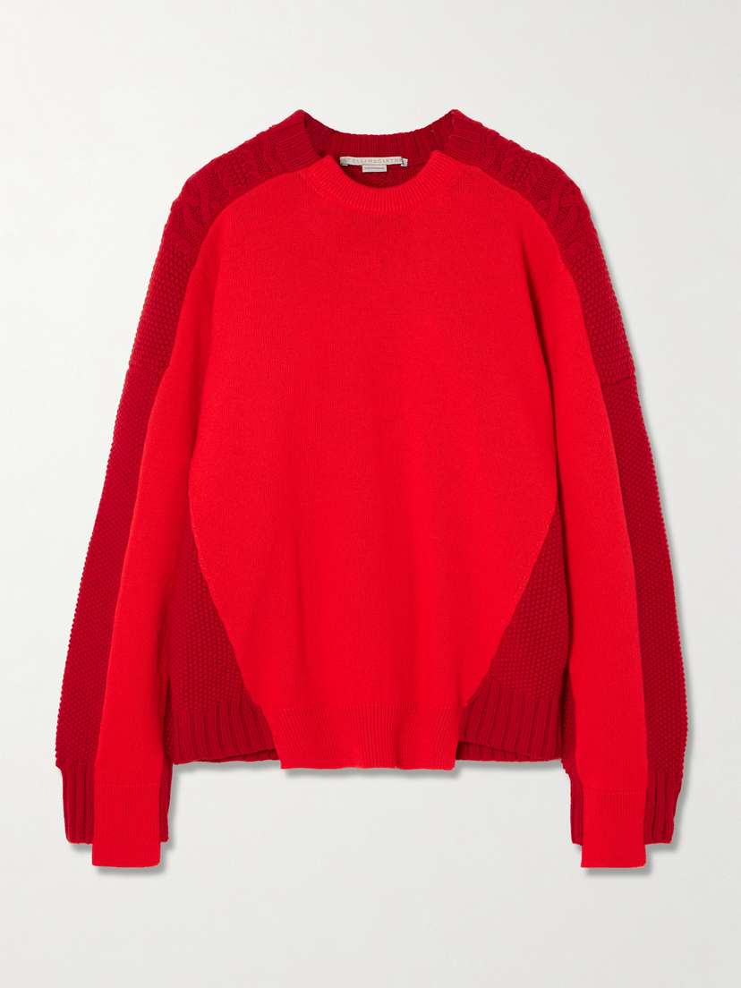 Stella McCartney Oversized Two-tone Panelled Wool Sweater