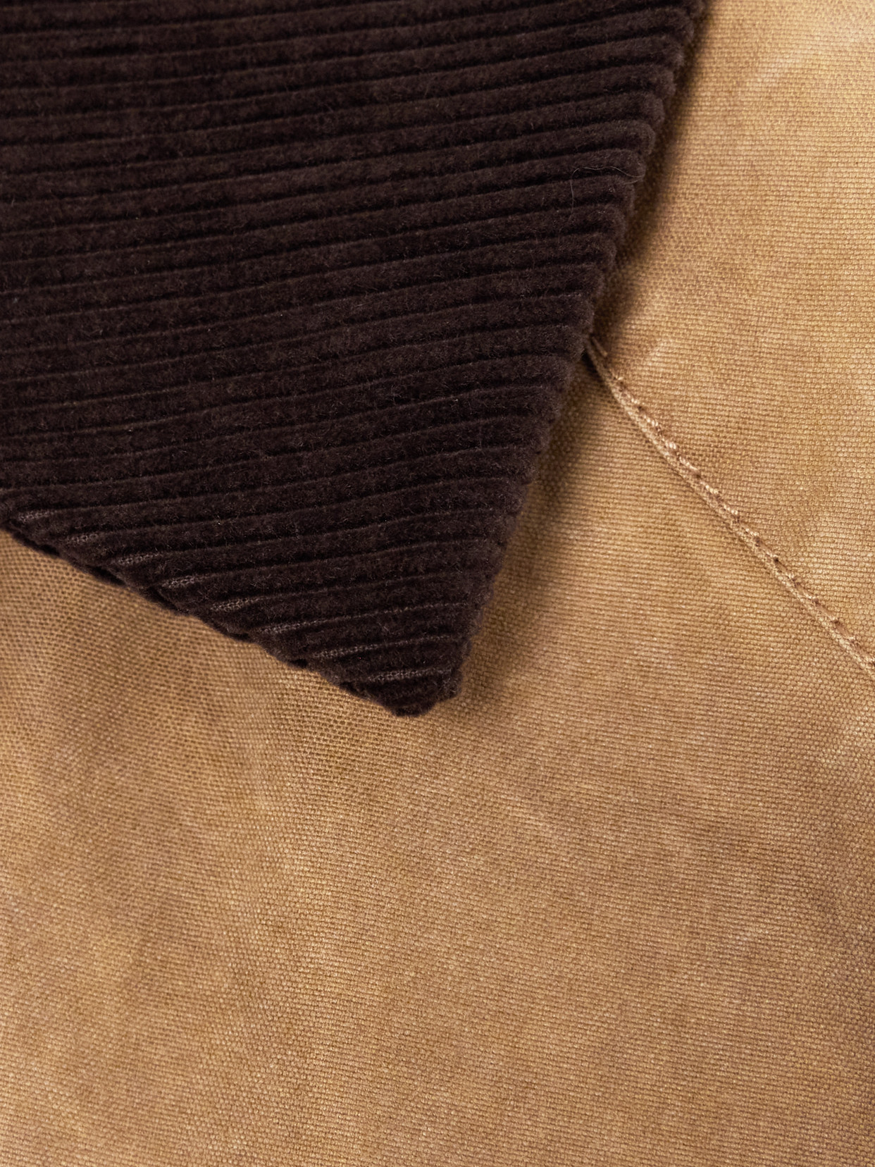 Stella Mccartney Corduroy-trimmed Washed Organic Cotton-canvas Jacket In Brown