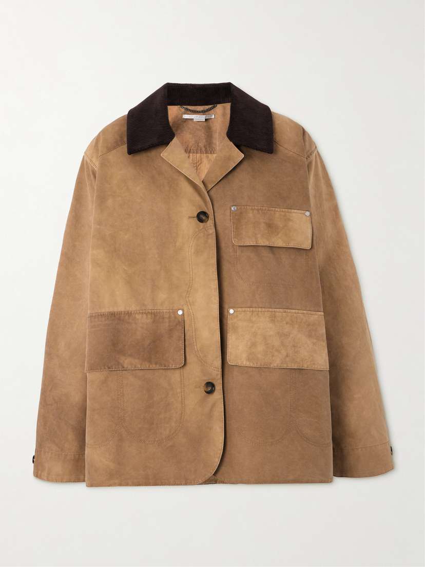 Stella McCartney Corduroy-trimmed Washed Organic Cotton-canvas Jacket