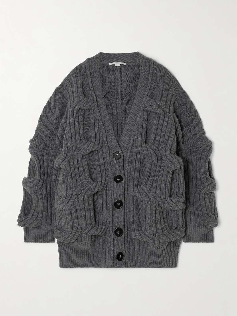 Stella McCartney Falabella Cable-knit Wool Cardigan