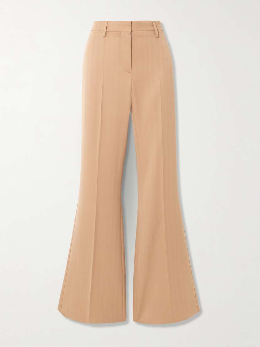 Stella McCartney Pinstriped Wool-blend Flared Pants