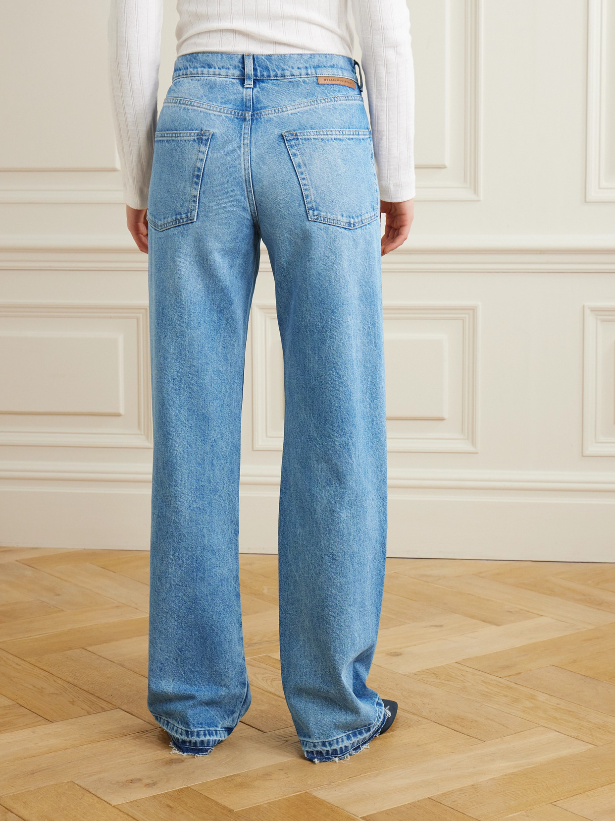 Stella Mccartney Straight-leg Jeans With Contrasting Panels In Blue