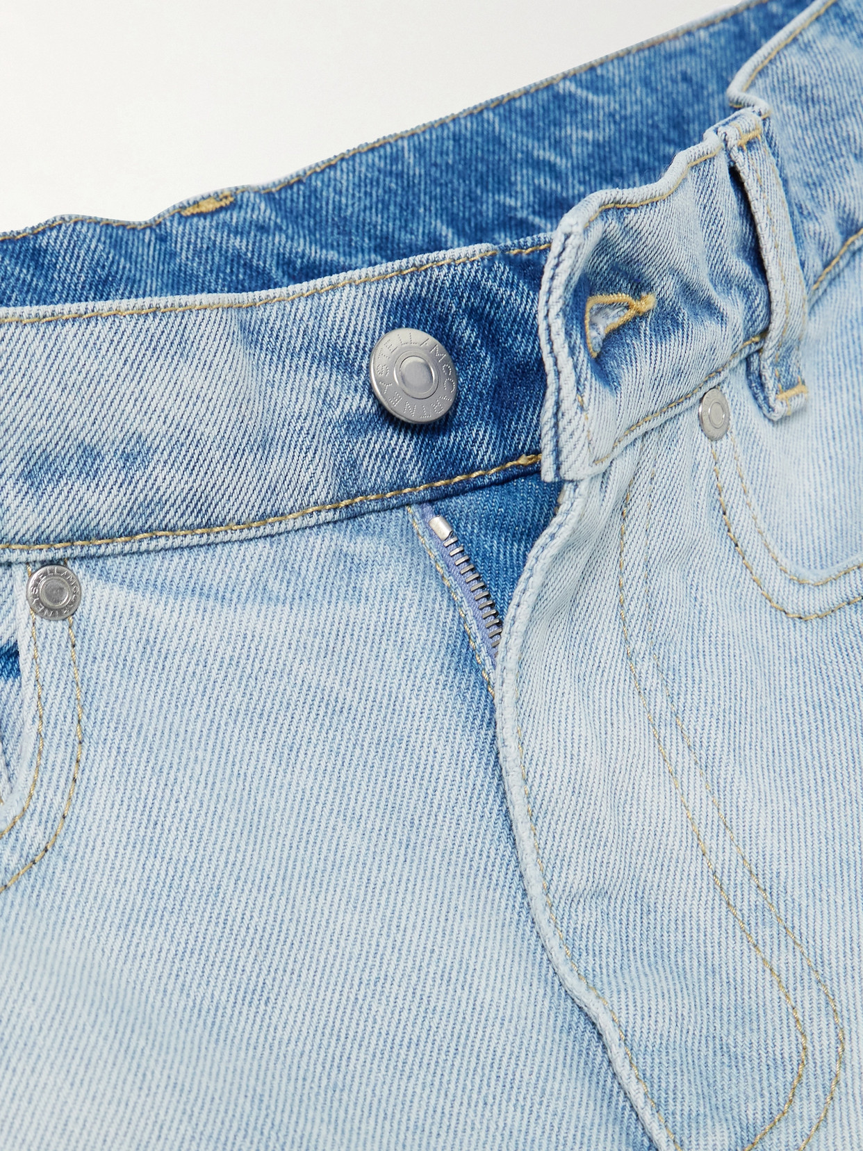 Stella Mccartney Straight-leg Jeans With Contrasting Panels In Blue