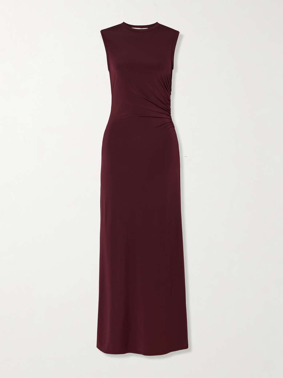 ruched stretch-jersey maxi dress