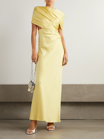 Stella McCartney Open-back cape-effect draped satin gown