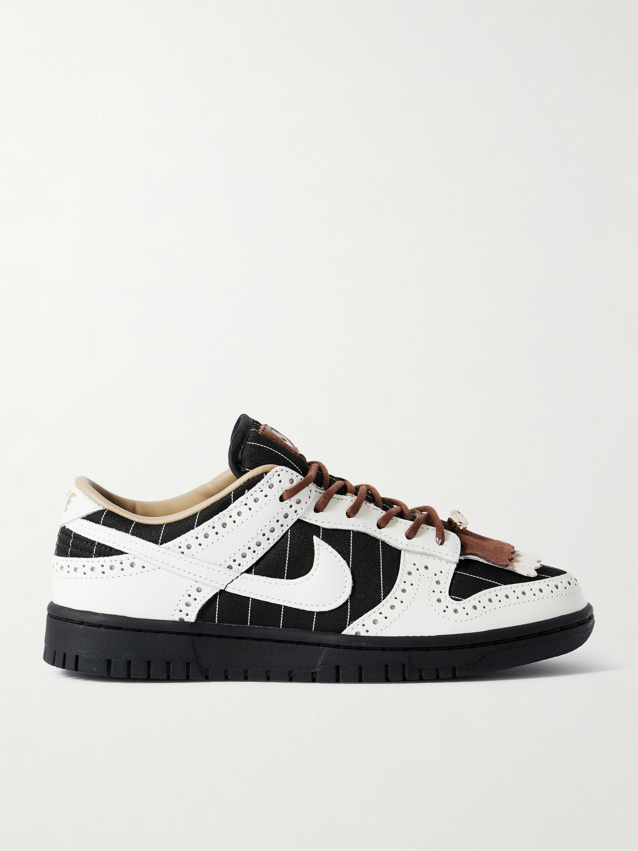 Nike - Dunk Low Retro Suede-trimmed Leather And Twill Sneakers - Black