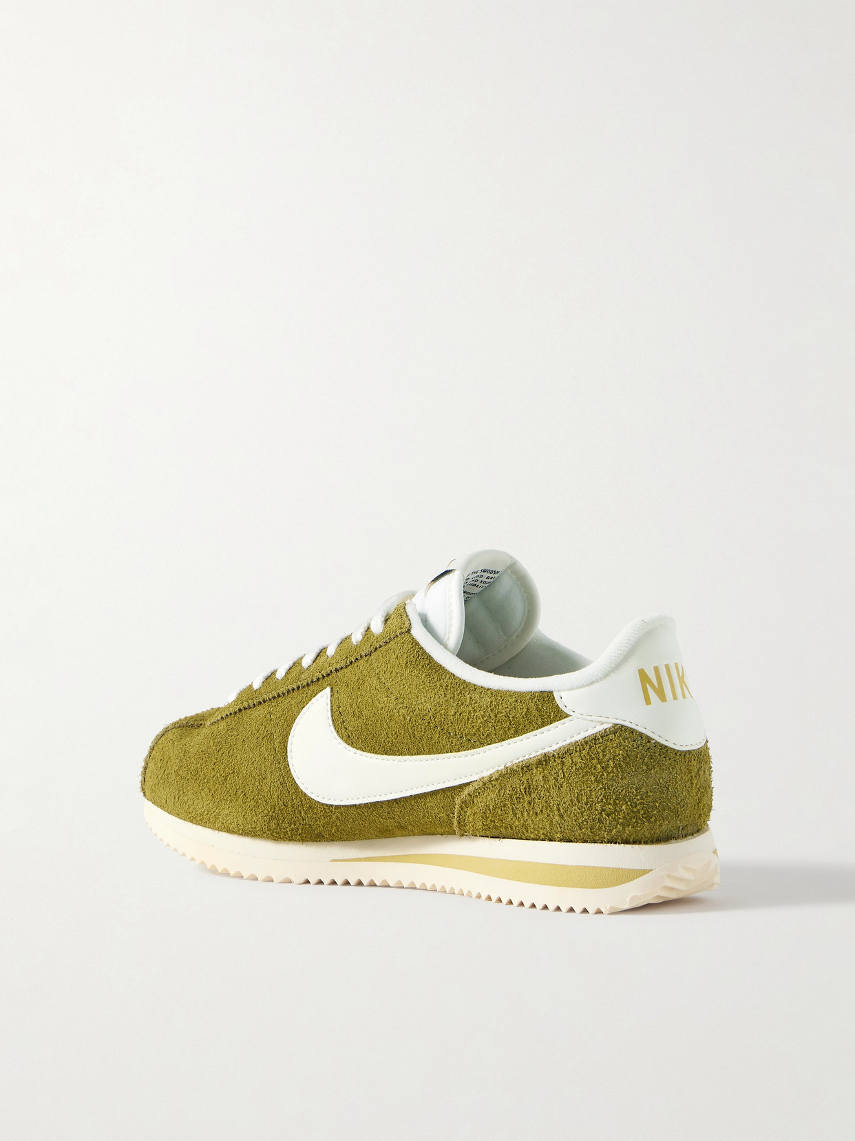 Nike Cortez Se Leather-trimmed Brushed-suede Sneakers In Green