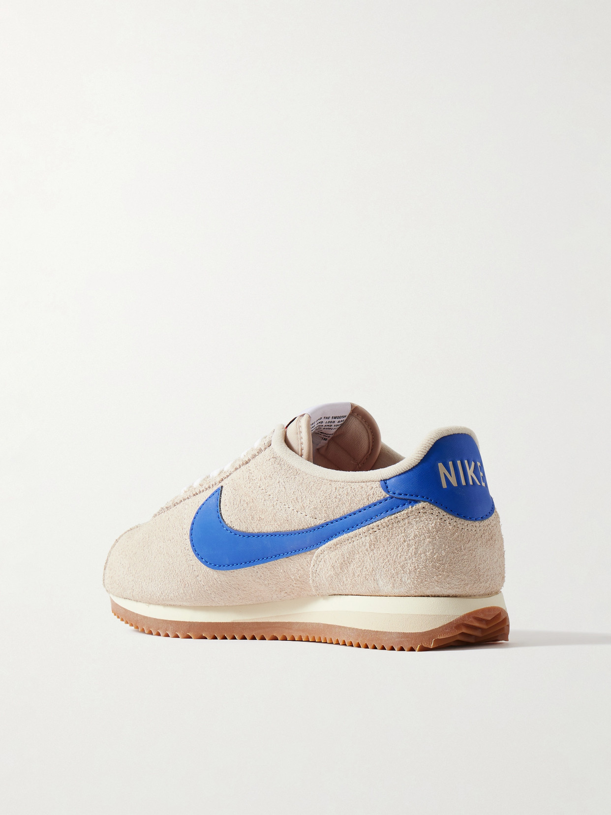 Nike Cortez Vintage Leather-trimmed Brushed-suede Sneakers In Neutrals