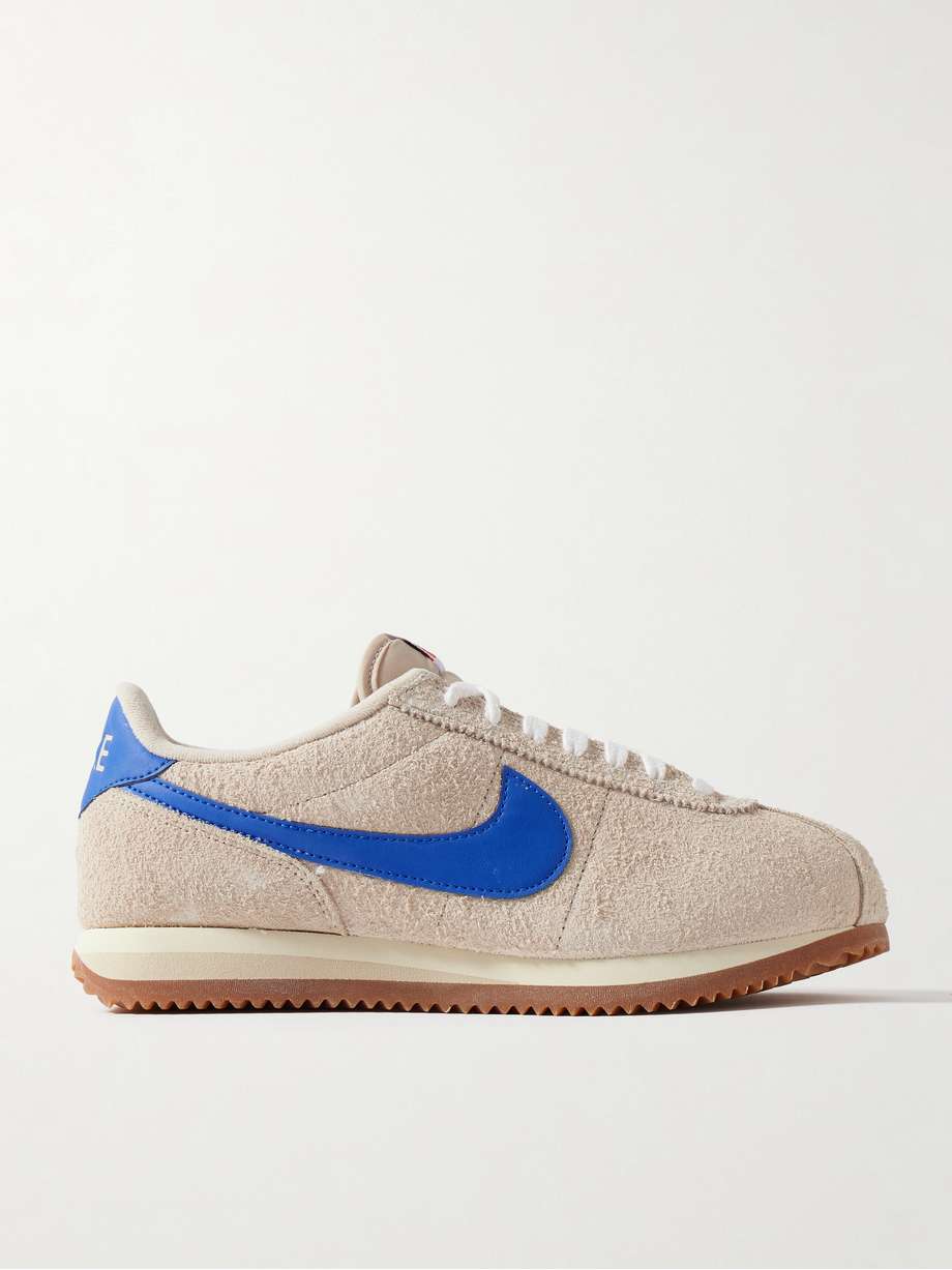 NIKE Cortez Vintage leather-trimmed brushed-suede sneakers