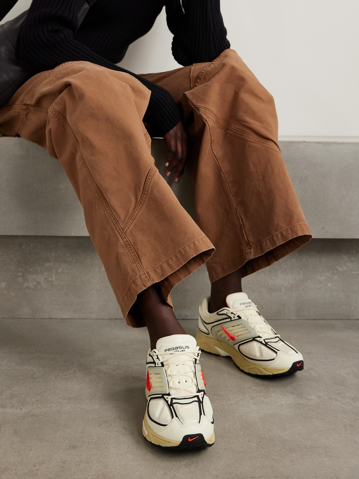 Air Pegasus Wave Mesh, Faux Leather And Rubber Sneakers