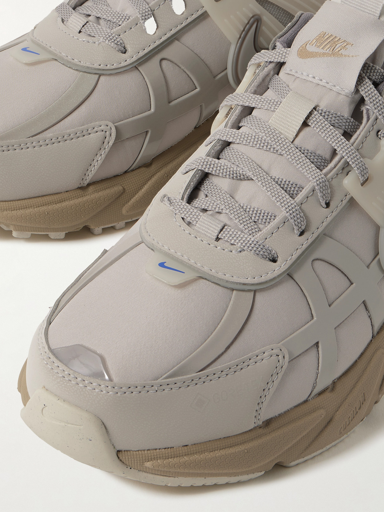 NIKE V2K RUN RUBBER AND LEATHER-TRIMMED GORE-TEX SNEAKERS