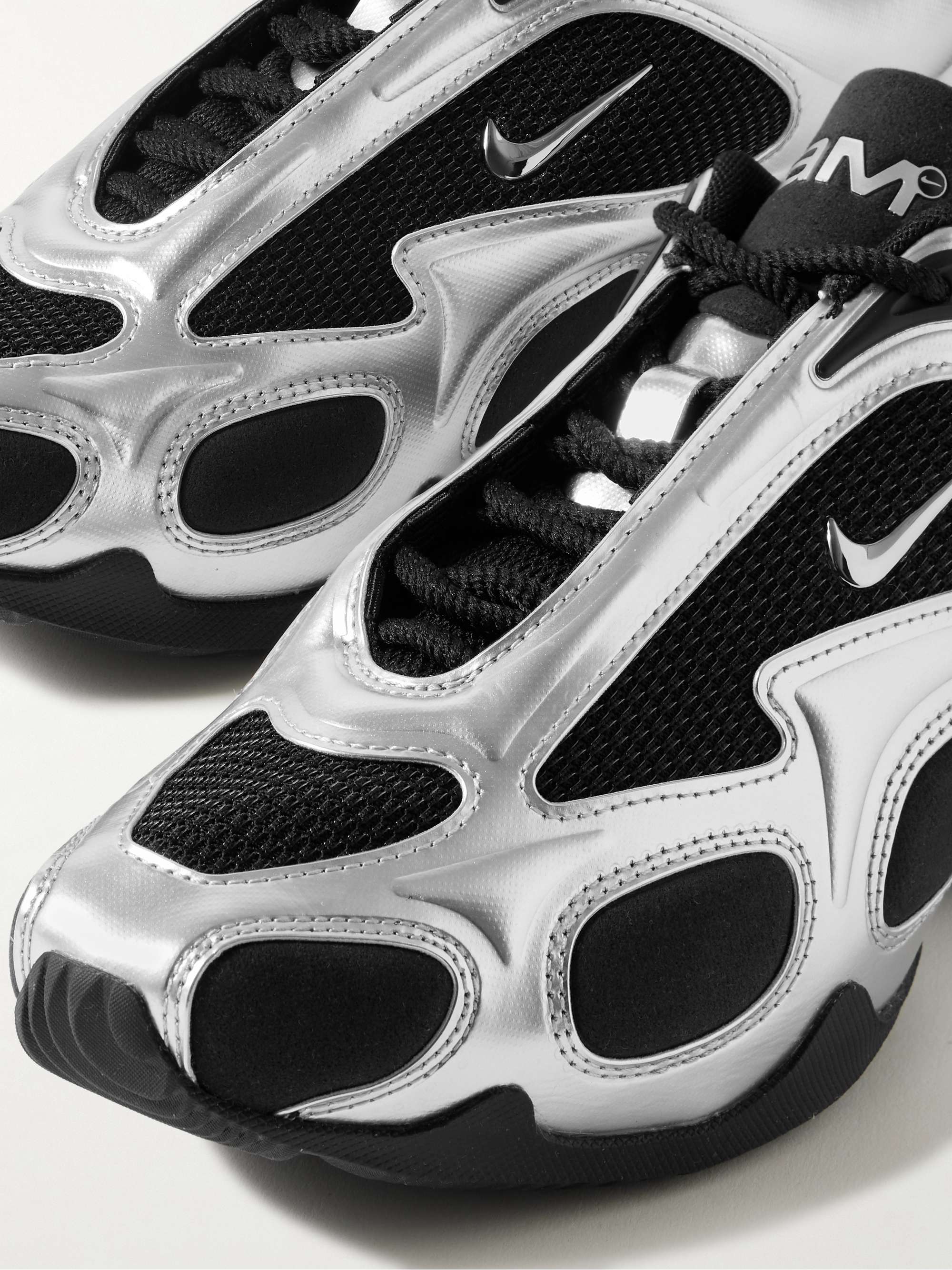 NIKE Air Max Muse mesh-trimmed metallic leather sneakers NIKE Air Max Muse mesh-trimmed metallic leather sneakers