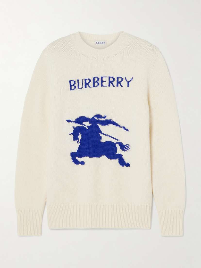 Burberry Intarsia-knit Wool And Cashmere-blend Sweater