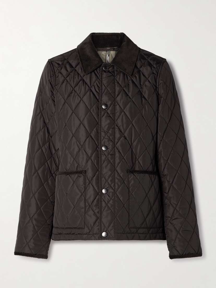 Burberry Cotton-corduroy Trimmed Quilted Shell Jacket