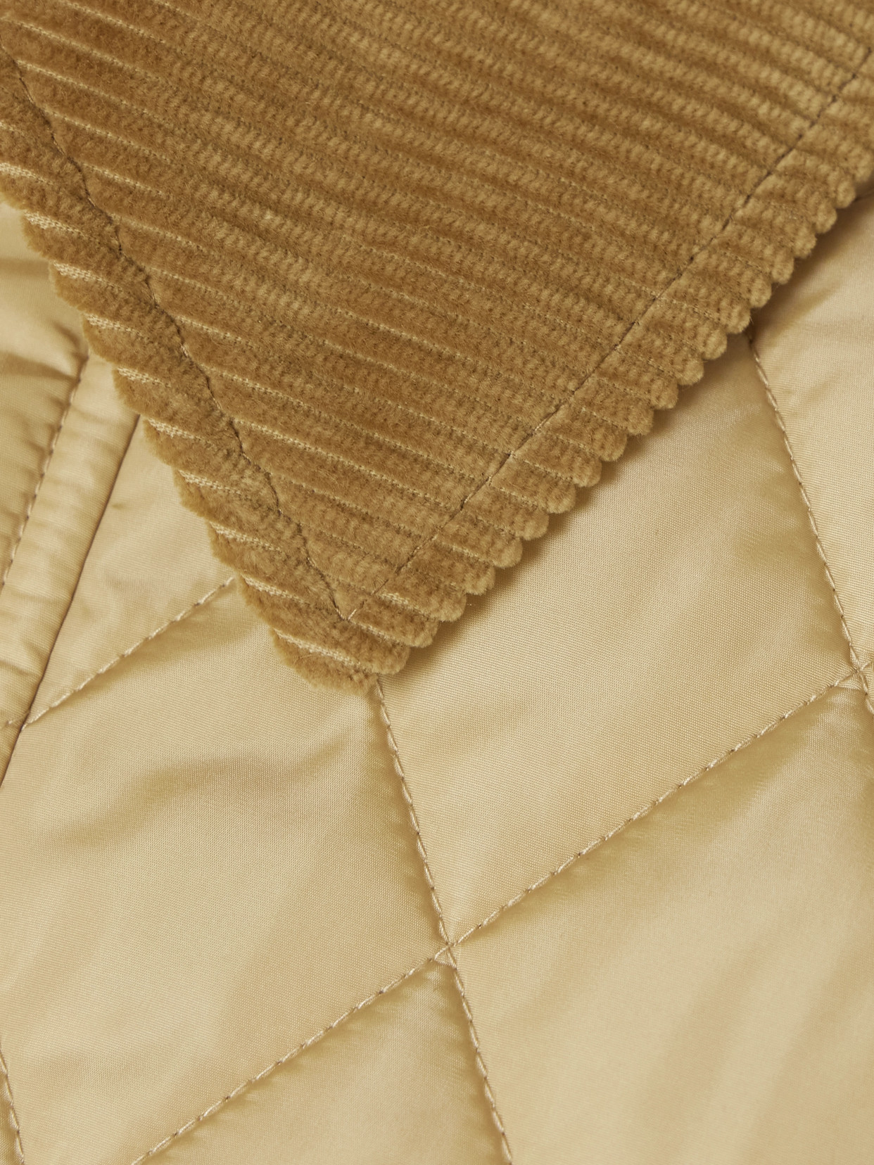 Burberry Cotton-corduroy-trimmed Quilted Shell Jacket In Brown