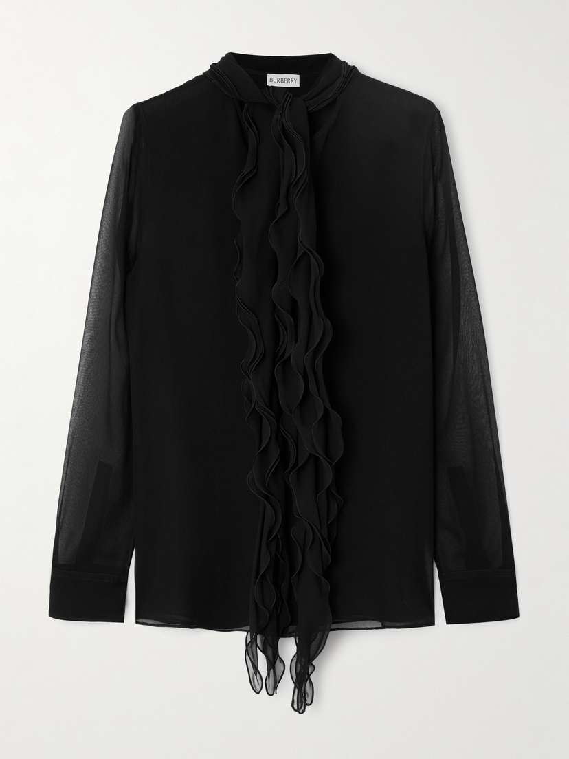 Burberry Ruffled Silk-chiffon Blouse